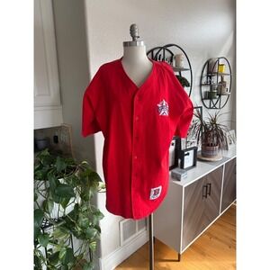 Vintage 1995 MLB Texas Rangers Size XL Red All-Star Baseball Jersey‎ Made in USA